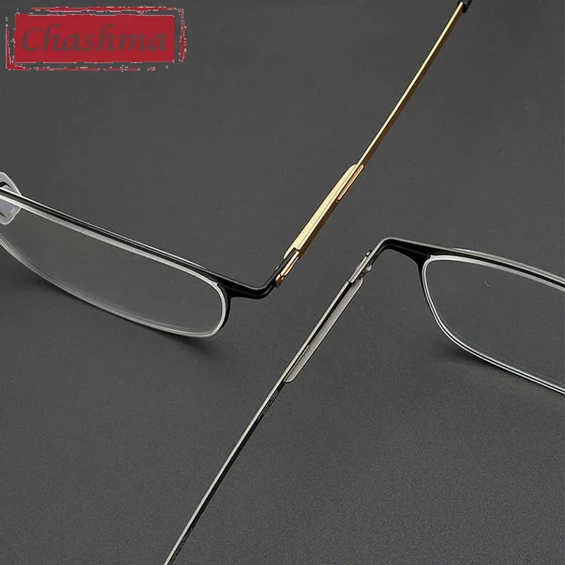 Chashma Ottica Unisex Full Rim Square Titanium Eyeglasses 401