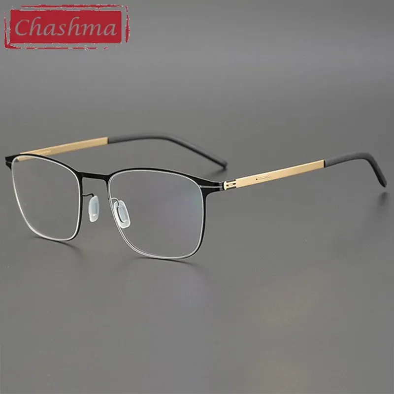 Chashma Ottica Unisex Full Rim Square Titanium Eyeglasses 401