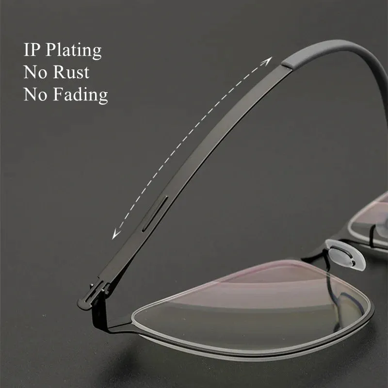 Chashma Ottica Unisex Full Rim Square Titanium Eyeglasses 401