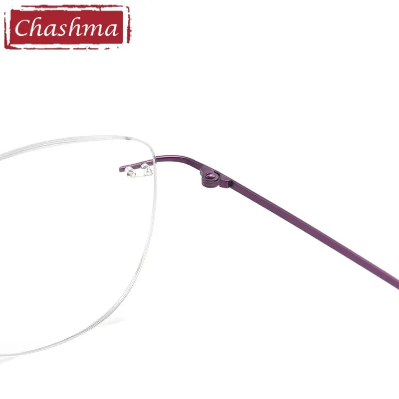 Chashma Ottica Unisex Rimless Square Cat Eye Titanium Eyeglasses 8012