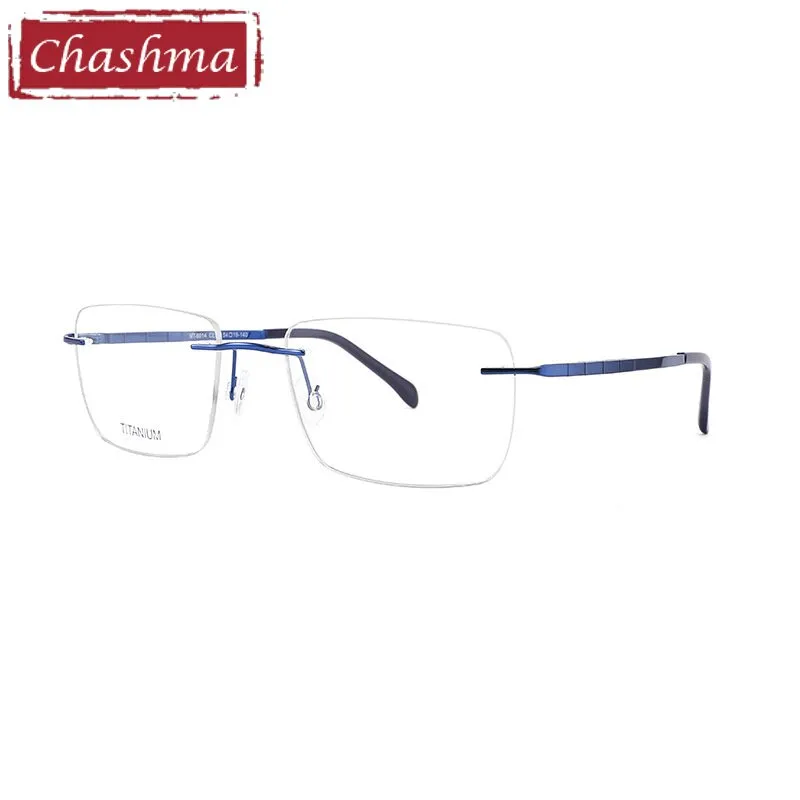 Chashma Ottica Unisex Rimless Square Titanium Eyeglasses 9014