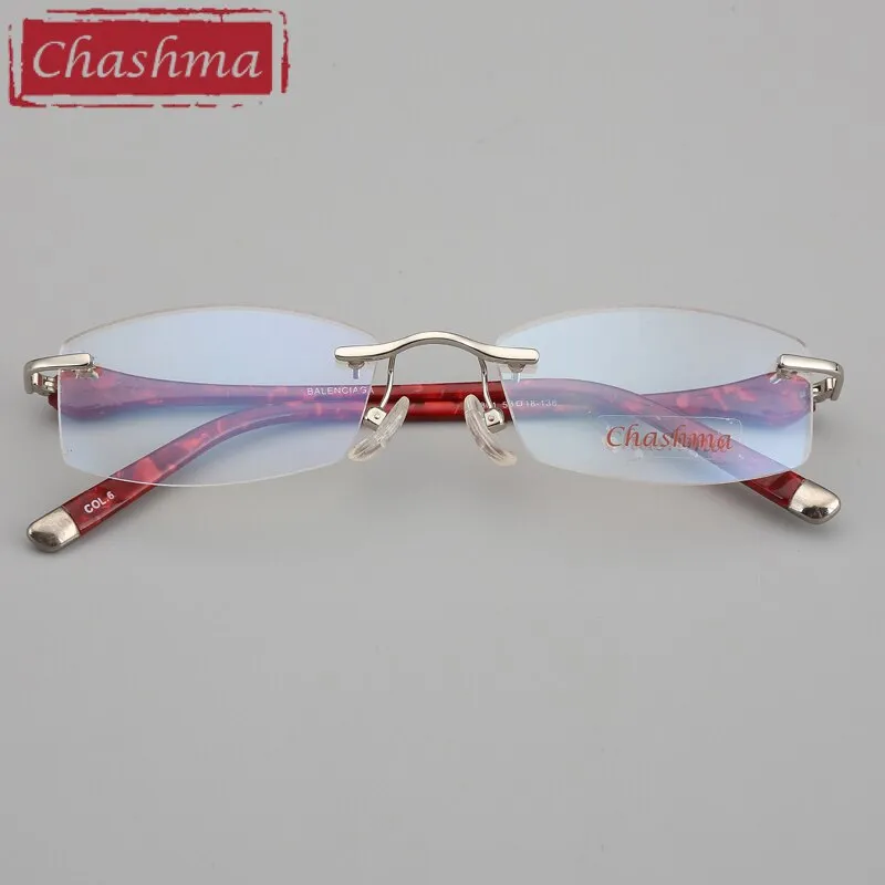 Chashma Ottica Women's Rimless Oval Rectangle Titanium Eyeglasses 58031