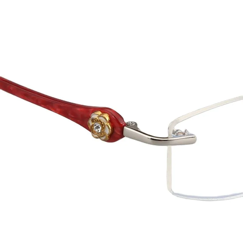 Chashma Ottica Women's Rimless Oval Rectangle Titanium Eyeglasses 58031