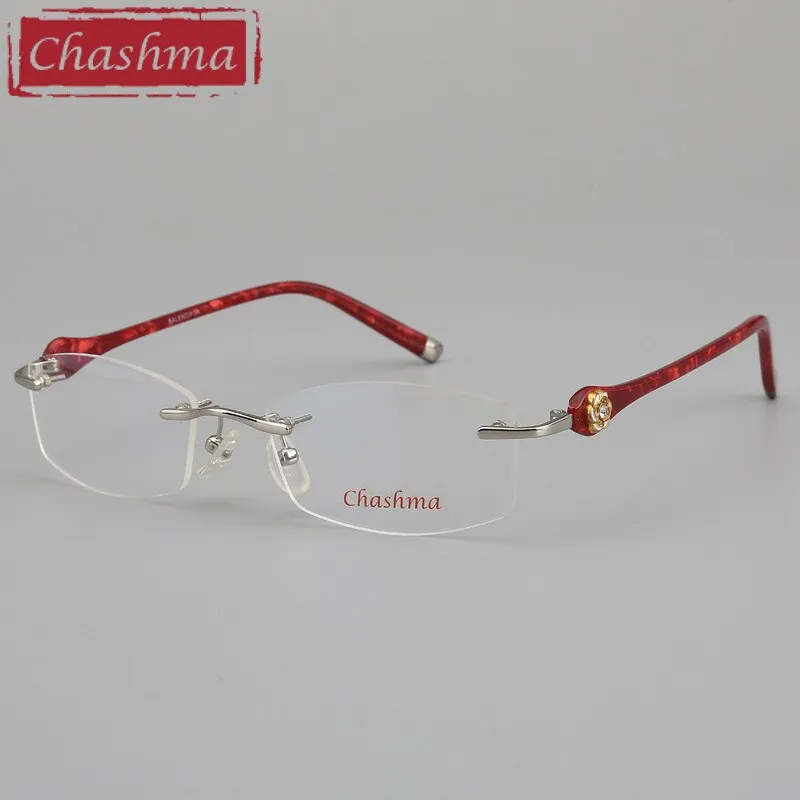 Chashma Ottica Women's Rimless Oval Rectangle Titanium Eyeglasses 58031