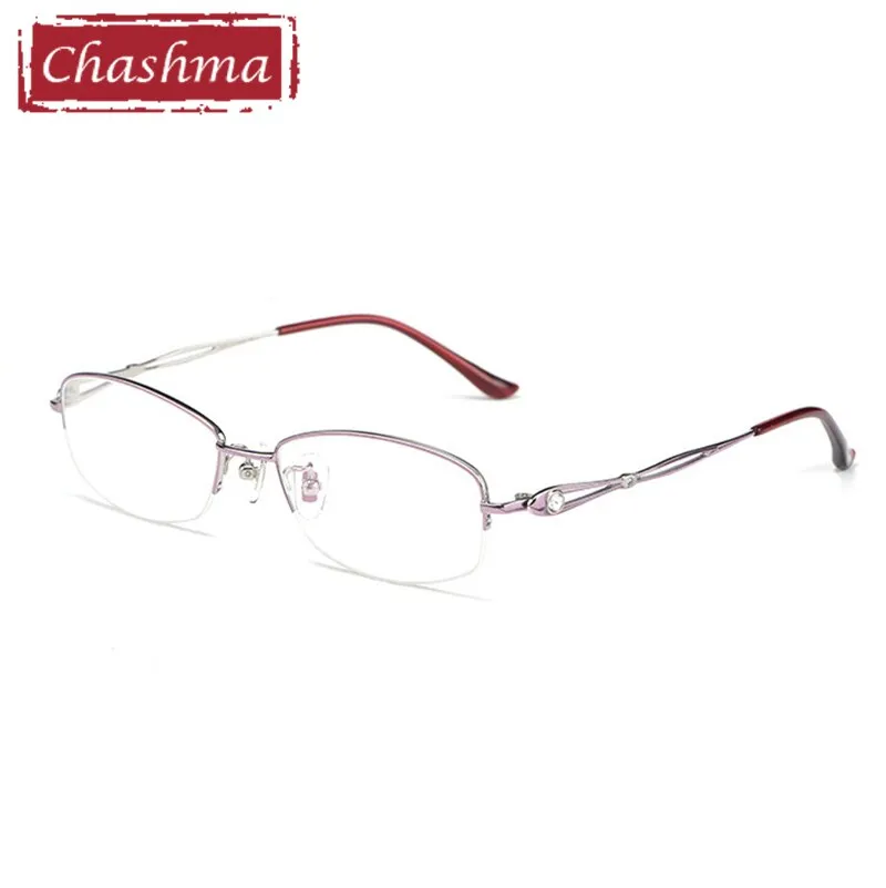 Chashma Ottica Women's Semi Rim Oval Rectangle Titanium Eyeglasses 86015