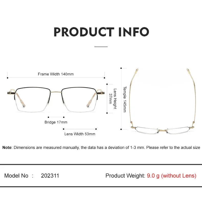 Chashma Unisex Semi Rim Square Titanium Eyeglasses 2011