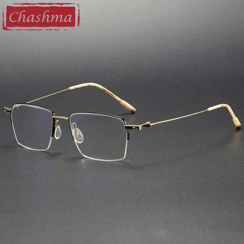 Chashma Unisex Semi Rim Square Titanium Eyeglasses 2011