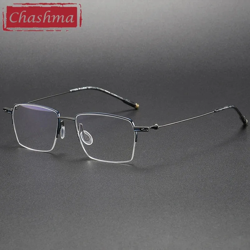 Chashma Unisex Semi Rim Square Titanium Eyeglasses 2011
