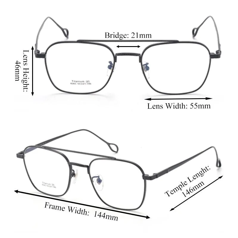 Chashma Unisex Square Full Rim Titanium Eyeglasses 8365