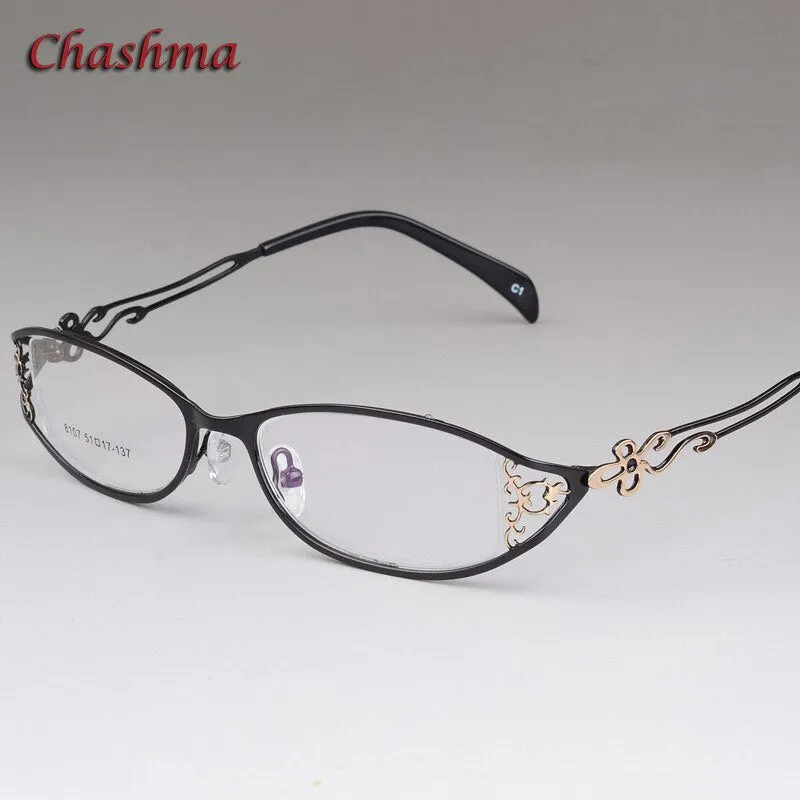 Chashma Women's Full Rim Cat Eye Stainless Steel Frame Eyeglasses 8107