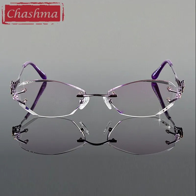 Chashma Women's Rimless Oval Titanium Eyeglasses 8036B