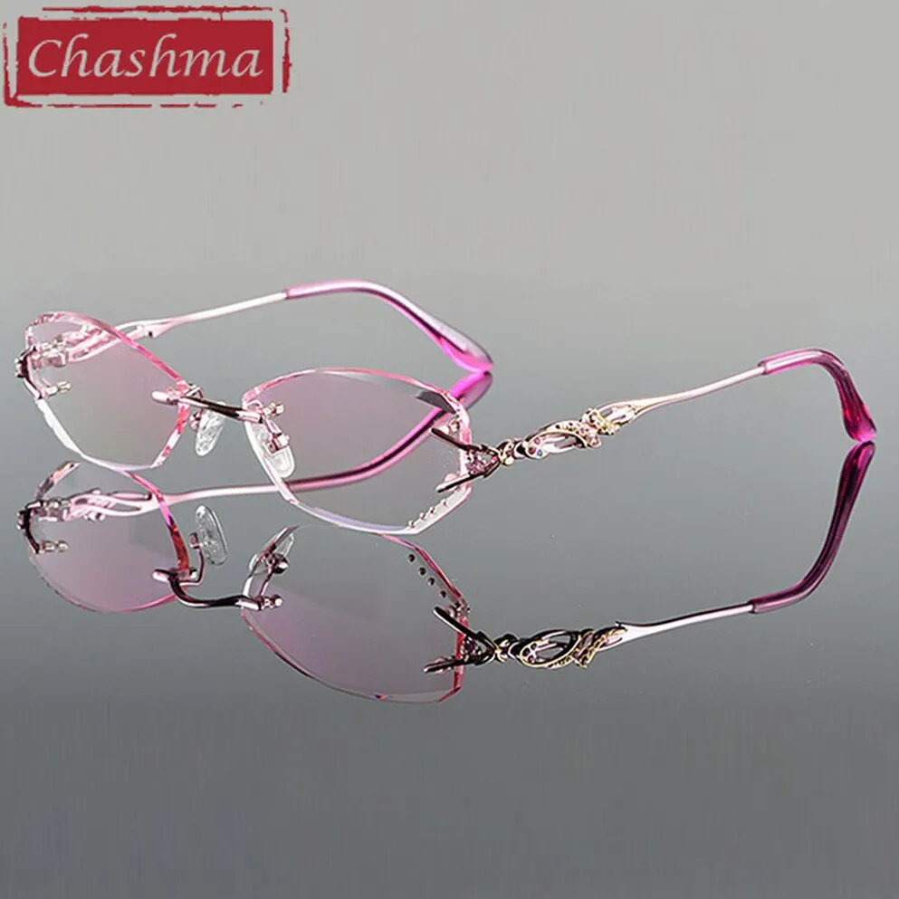 Chashma Women's Rimless Oval Titanium Eyeglasses 8036B