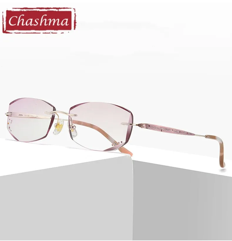 Chashma Women's Rimless Rectangle Titanium Eyeglasses 10139