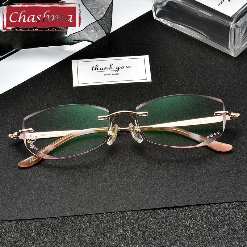 Chashma Women's Rimless Rectangle Titanium Eyeglasses 10139