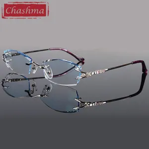 Chashma Women's Rimless Square Titanium Eyeglasses 1006
