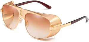 Chezi Flat Top Mesh Side Shield Aviator Sunglasses
