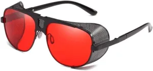 Chezi Flat Top Mesh Side Shield Aviator Sunglasses