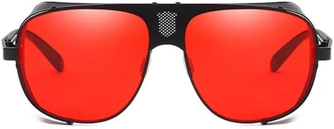 Chezi Flat Top Mesh Side Shield Aviator Sunglasses