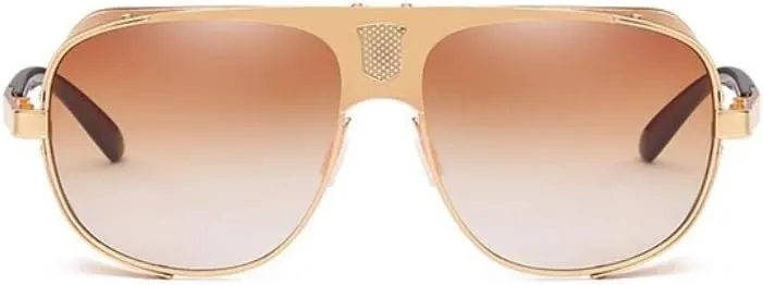Chezi Flat Top Mesh Side Shield Aviator Sunglasses