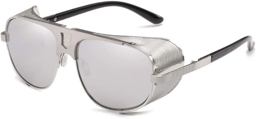 Chezi Flat Top Mesh Side Shield Aviator Sunglasses