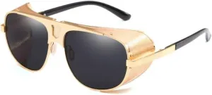 Chezi Flat Top Mesh Side Shield Aviator Sunglasses