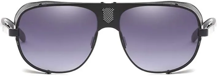 Chezi Flat Top Mesh Side Shield Aviator Sunglasses