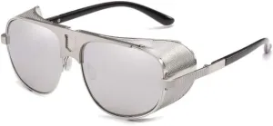 Chezi Flat Top Mesh Side Shield Aviator Sunglasses