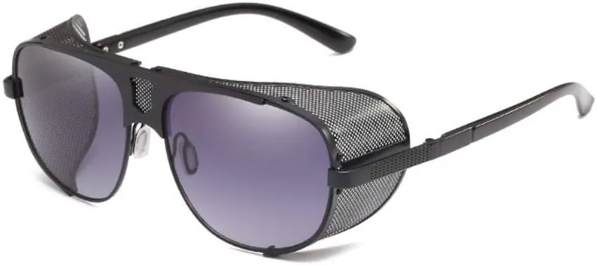 Chezi Flat Top Mesh Side Shield Aviator Sunglasses
