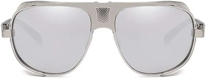 Chezi Flat Top Mesh Side Shield Aviator Sunglasses