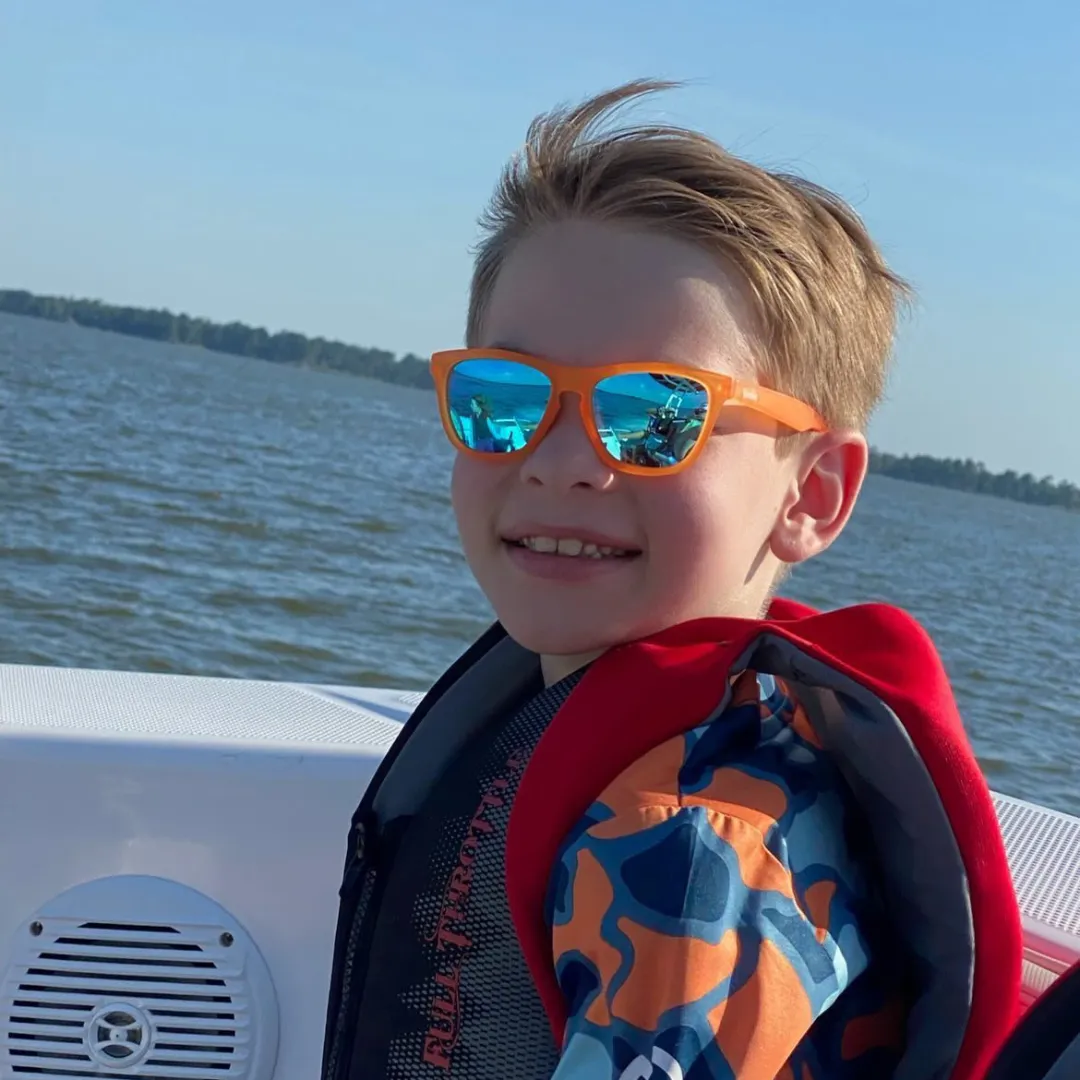 Chillin Like A Villian — Vibrant Orange Frame Sunglasses For Kids