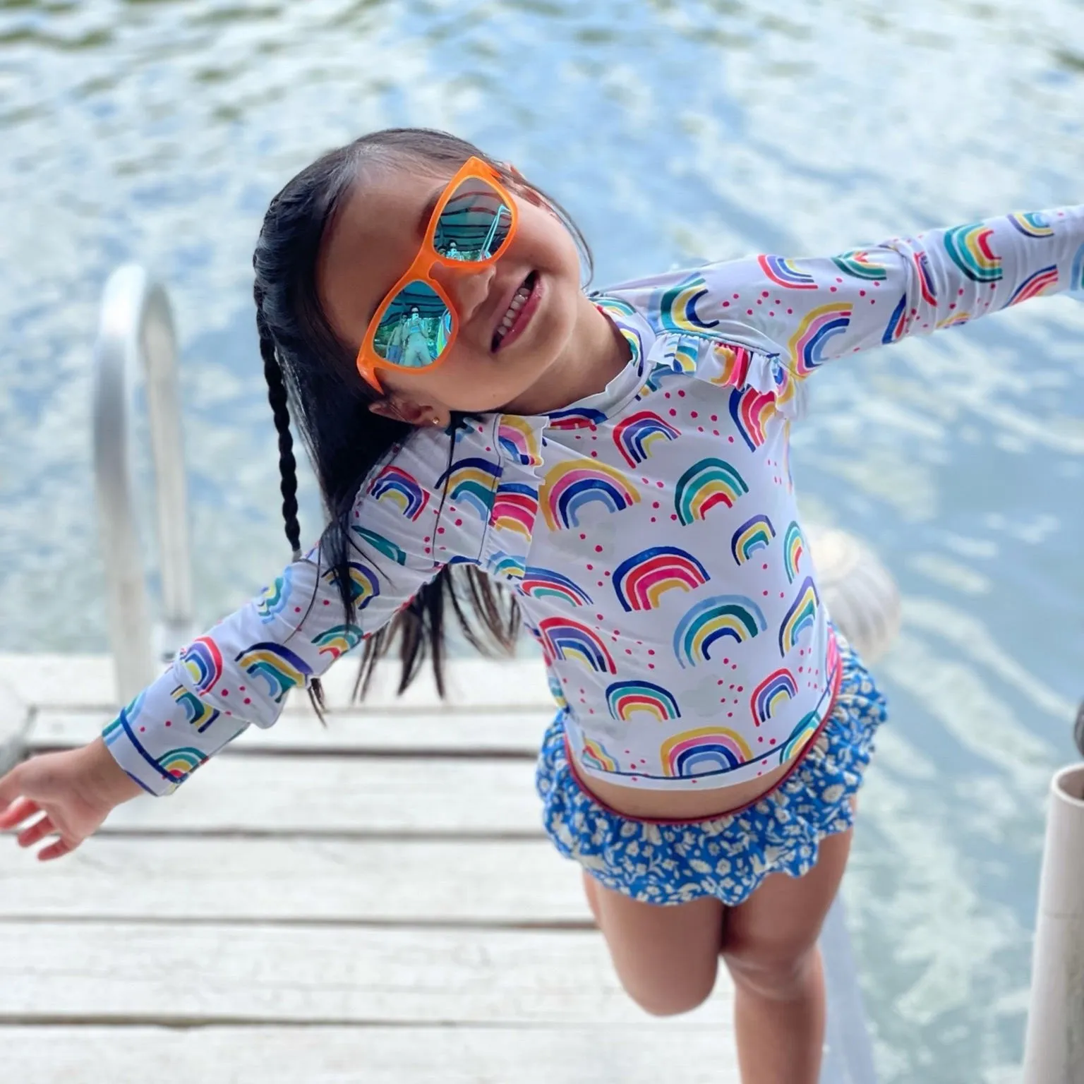 Chillin Like A Villian — Vibrant Orange Frame Sunglasses For Kids