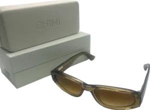 Chimi Brown Rectangular Sunglasses