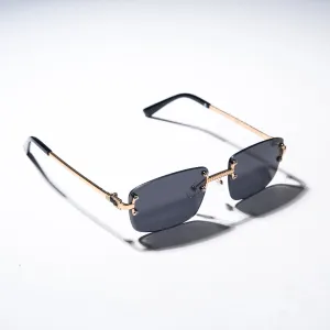 Chokore Eclipse Edge Rimless Sunglasses (Golden & Black)