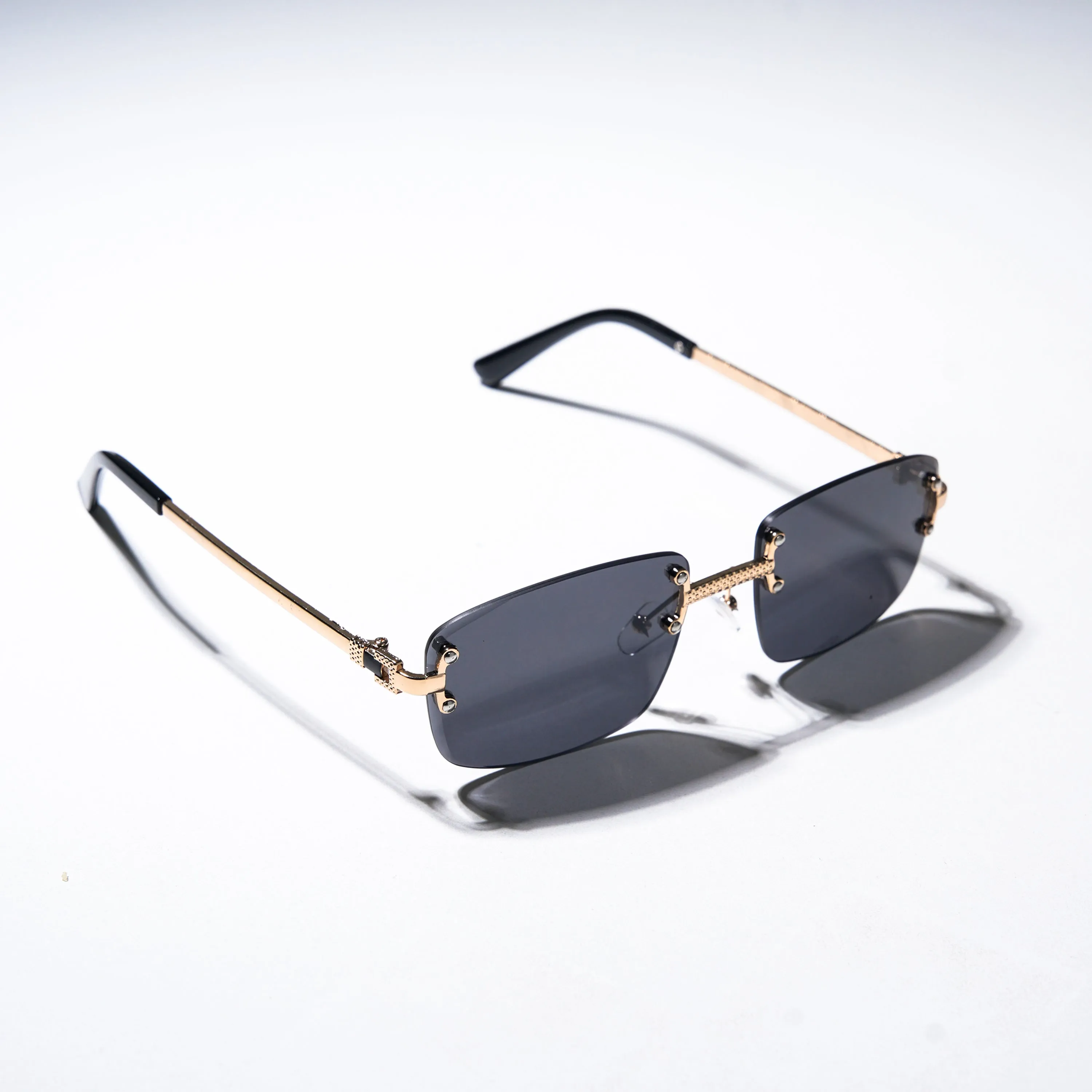 Chokore Eclipse Edge Rimless Sunglasses (Golden & Black)