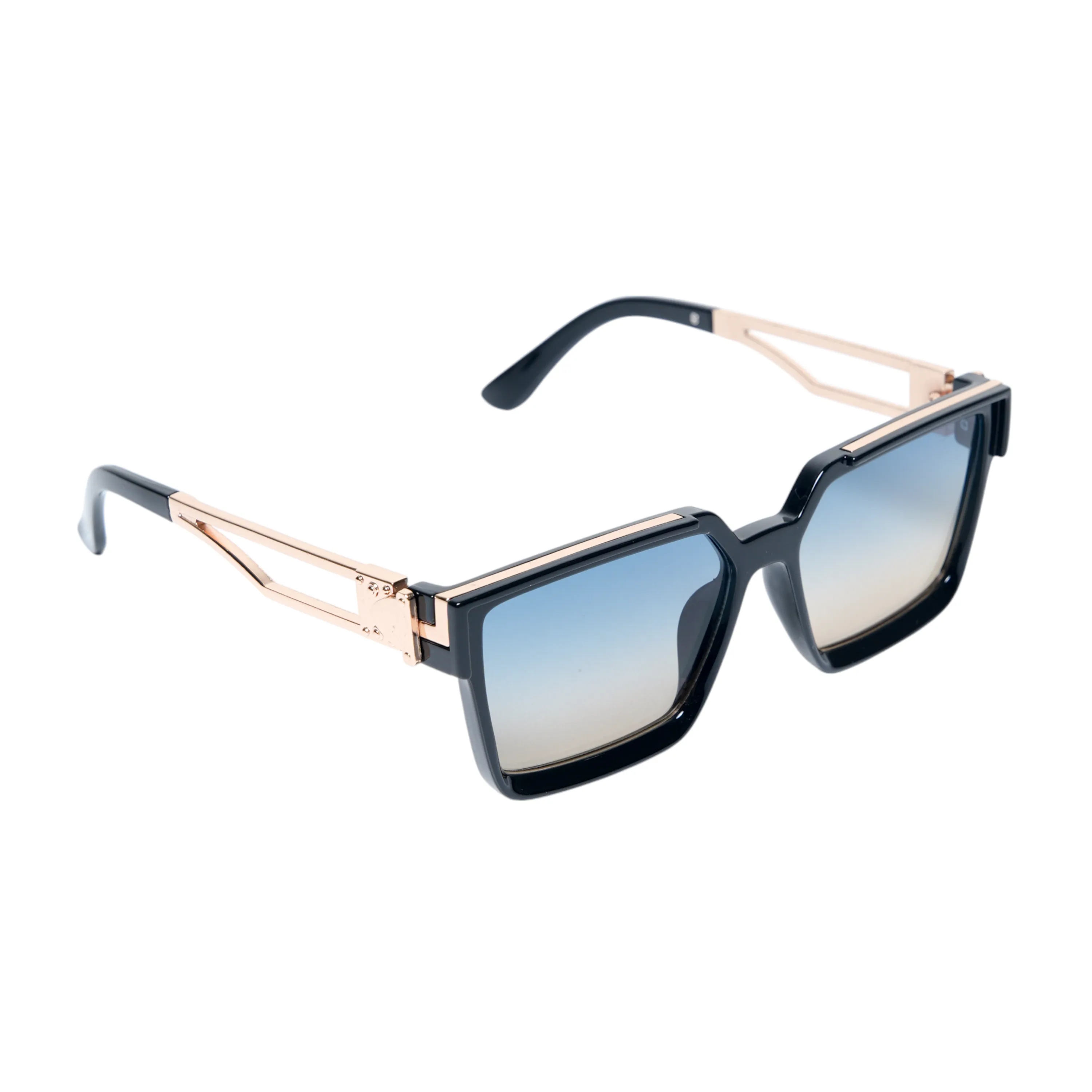 Chokore Fashion Rectangular Full-Rim UV Sunglasses (Black)