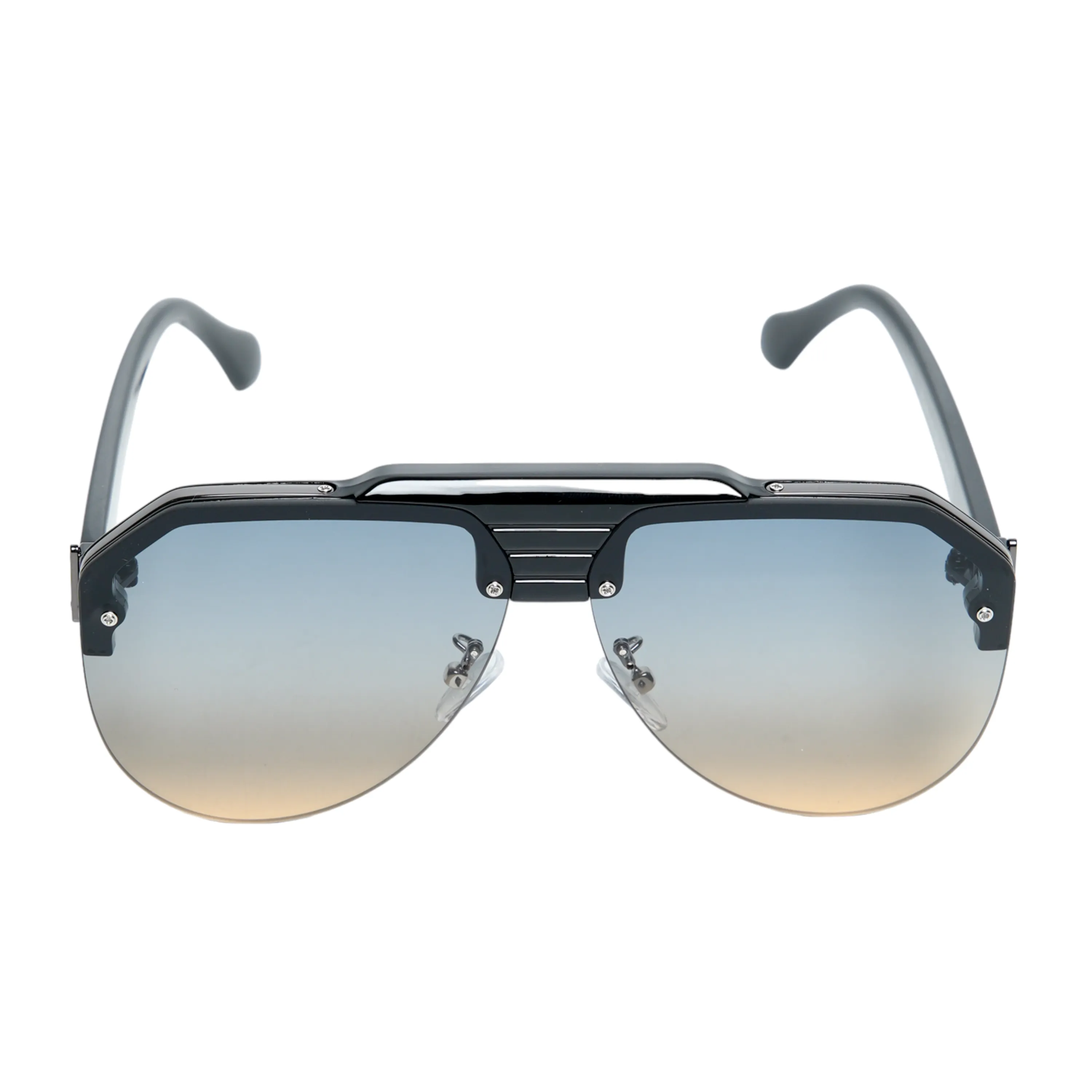 Chokore Half-frame Gradient Aviators Sunglasses(Blue & Black)