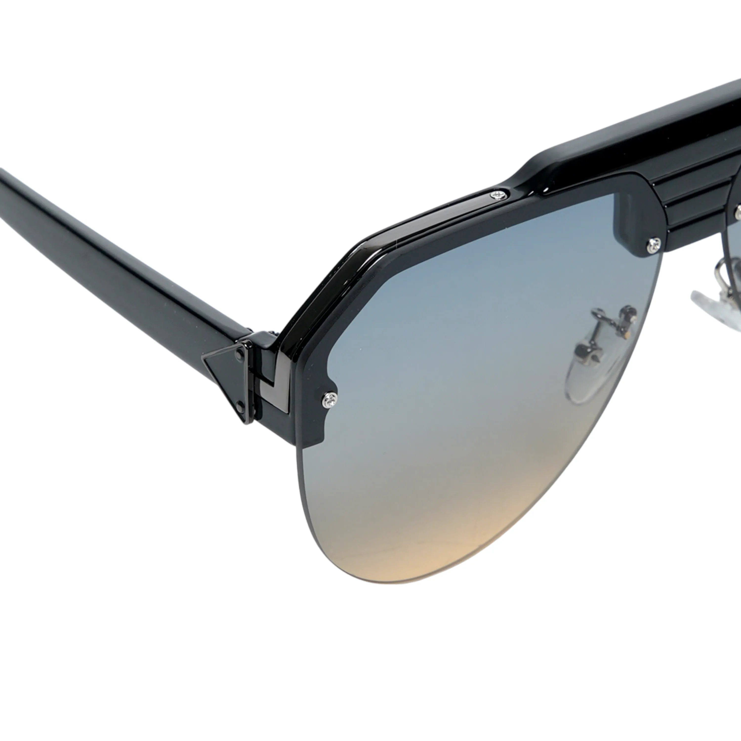 Chokore Half-frame Gradient Aviators Sunglasses(Blue & Black)