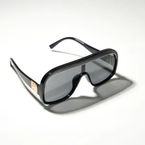 Chokore Oversized Single Lens Sunglasses (Black)