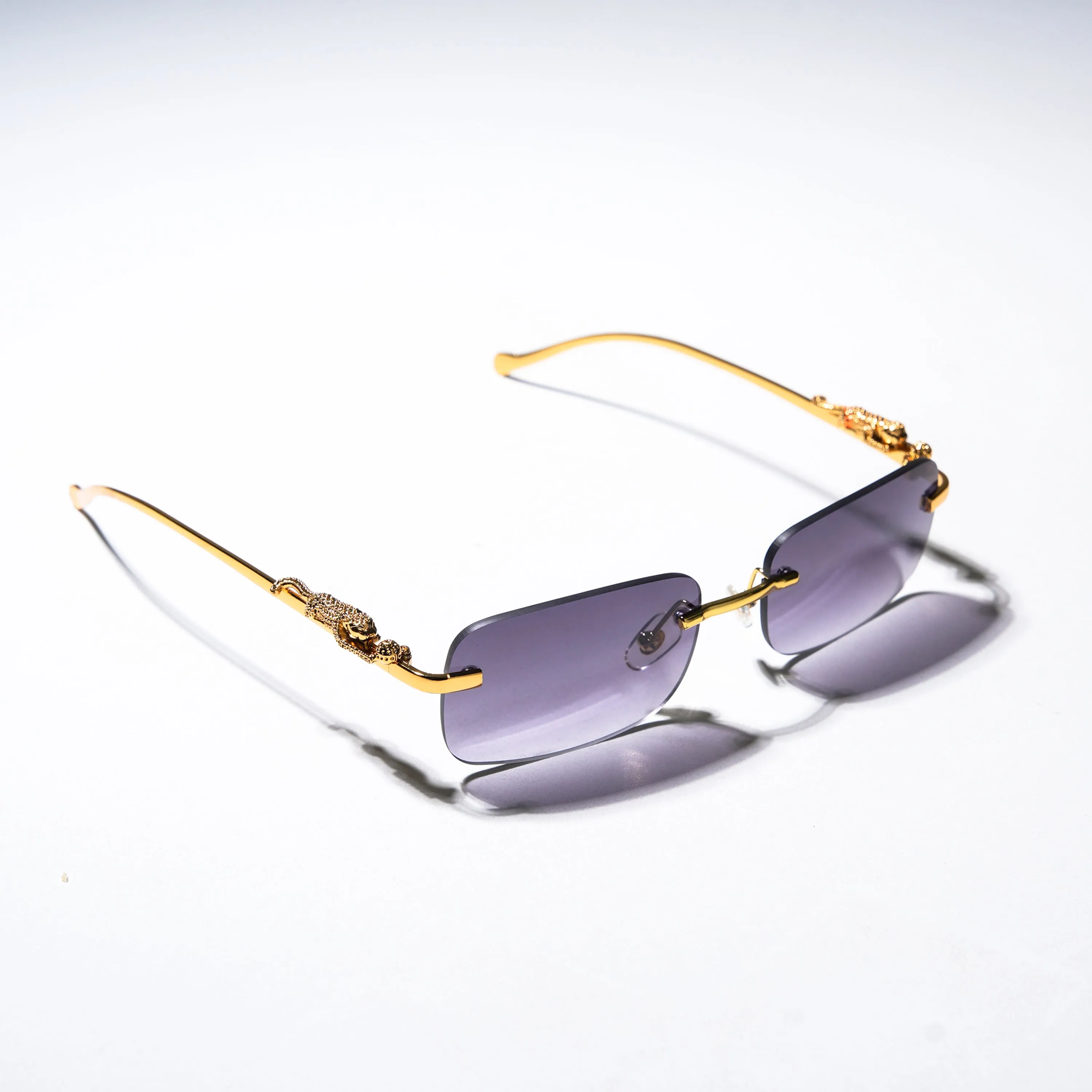 Chokore Rectangular Leopard Sunglasses (Black)