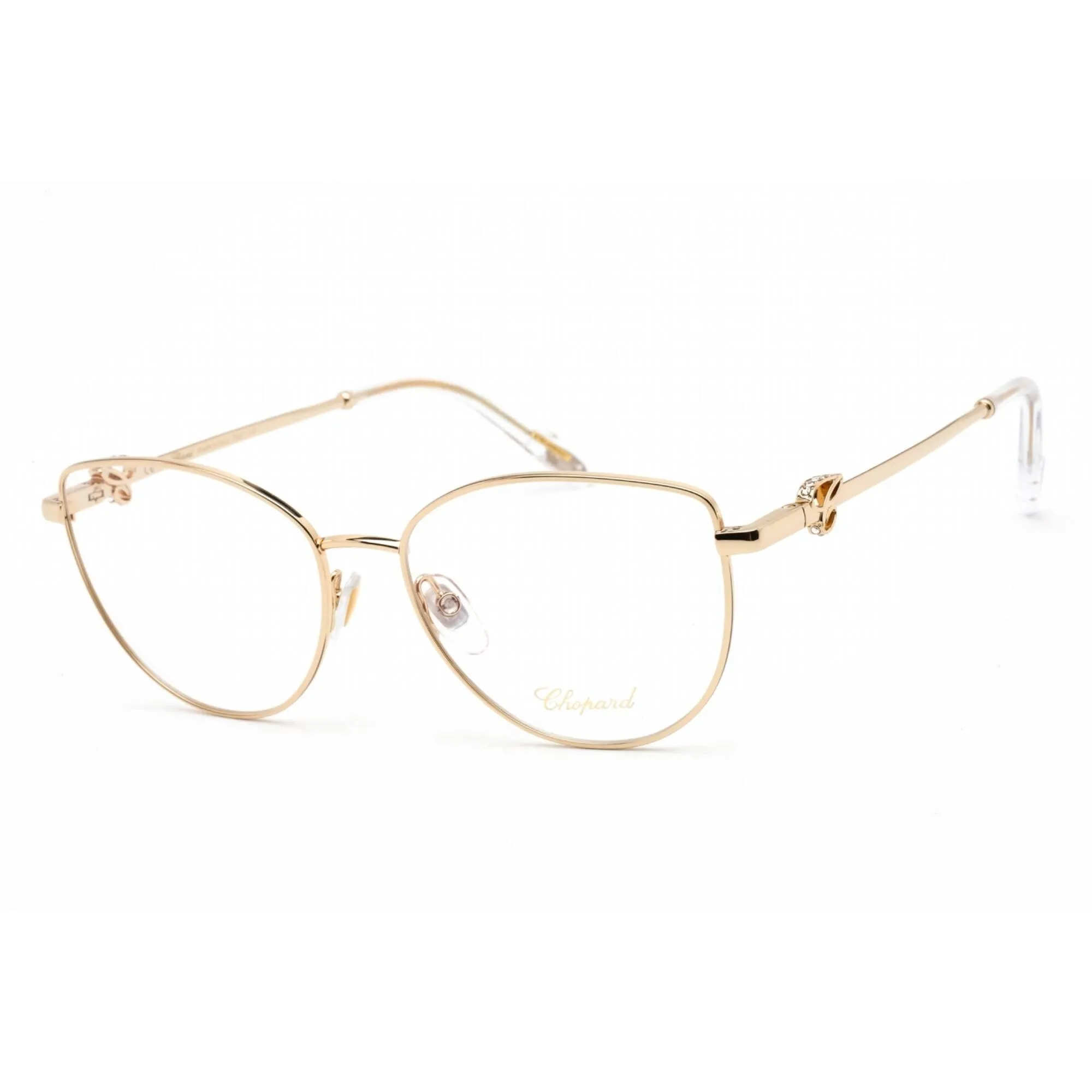 Chopard Women's Eyeglasses - Shiny Rose Gold Metal Cat Eye Shape Frame | VCHF51S 0300