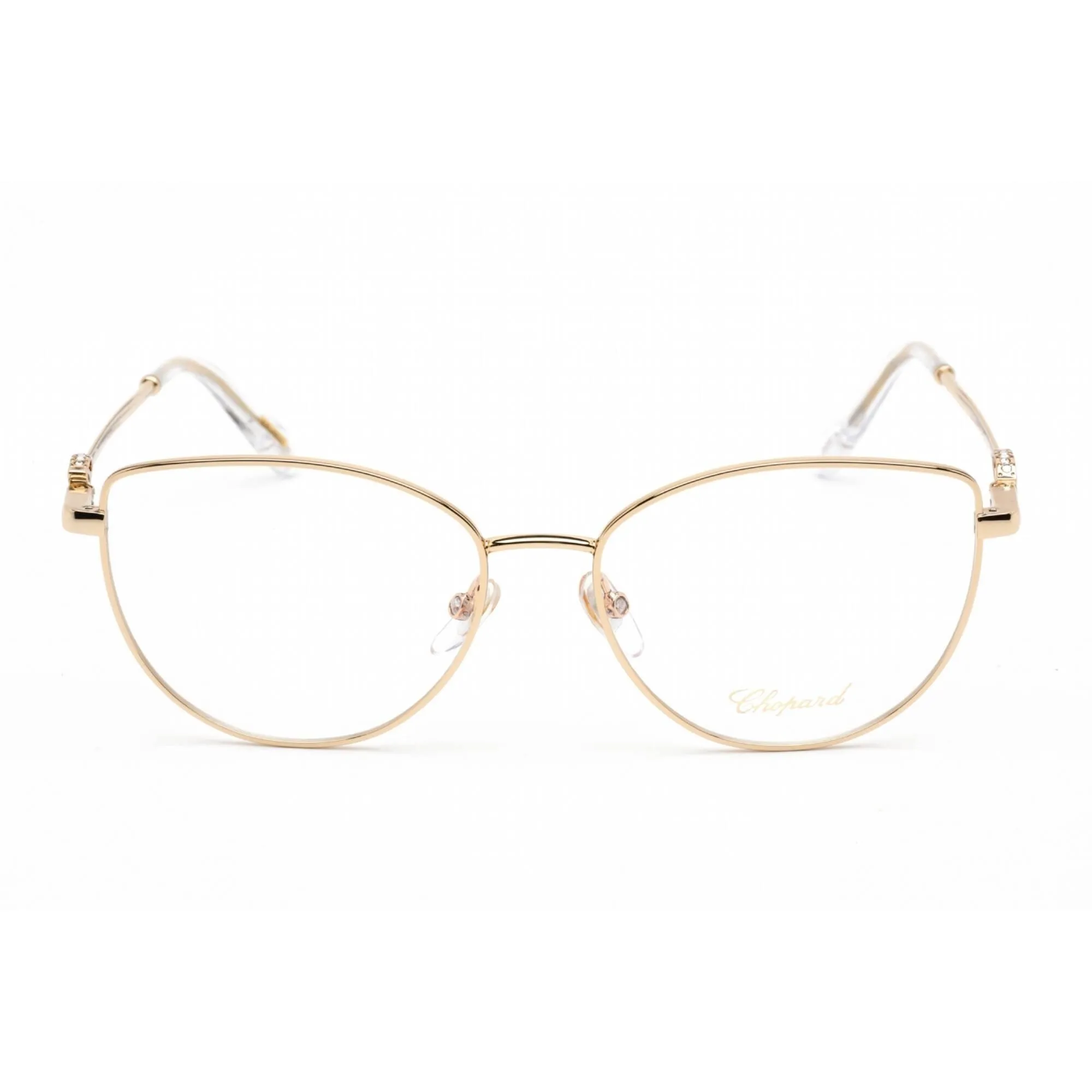 Chopard Women's Eyeglasses - Shiny Rose Gold Metal Cat Eye Shape Frame | VCHF51S 0300