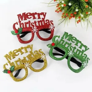 Christmas Glasses Frames Glitter Costume Eyeglasses Party Favours