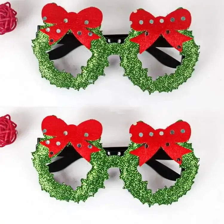 Christmas Glasses Frames Glitter Costume Eyeglasses Party Favours