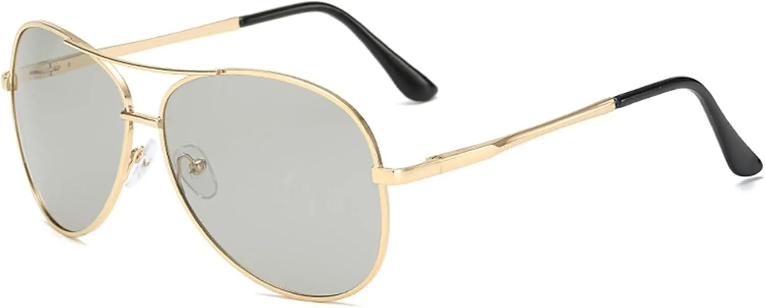 Classic Pilot Sunglasses for Women Men Polarized Aviator Military Style Spring Hinge Metal Sun Glasses