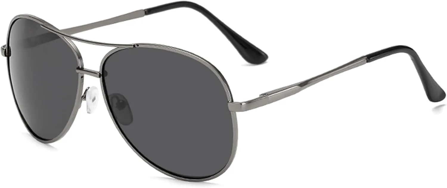 Classic Pilot Sunglasses for Women Men Polarized Aviator Military Style Spring Hinge Metal Sun Glasses