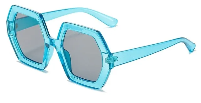 Classic Square Black Polygon Sunglasses