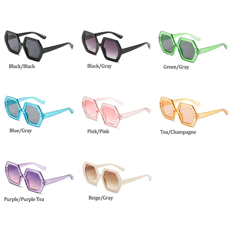 Classic Square Black Polygon Sunglasses