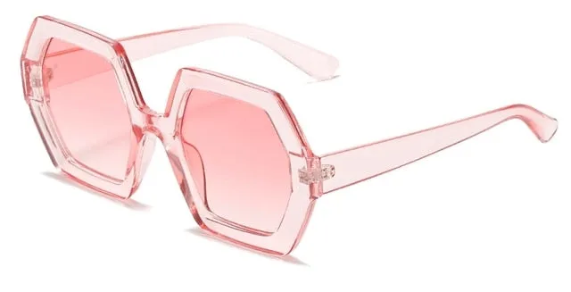 Classic Square Black Polygon Sunglasses