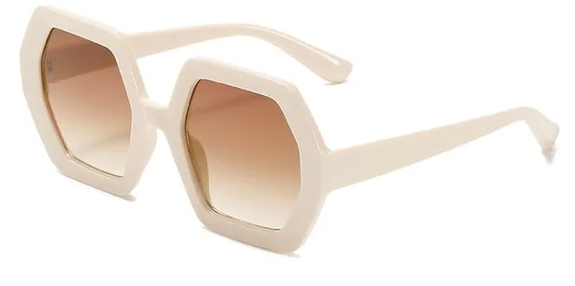 Classic Square Black Polygon Sunglasses