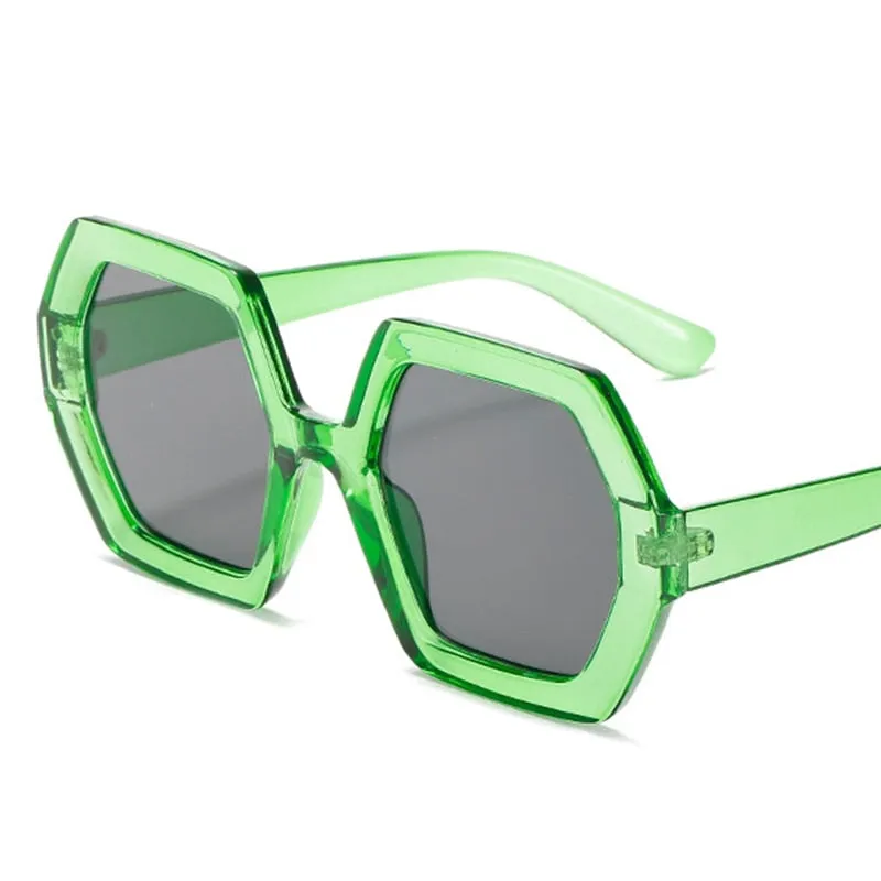 Classic Square Black Polygon Sunglasses